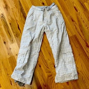 Burton women’s plaid grey snowboarding pants